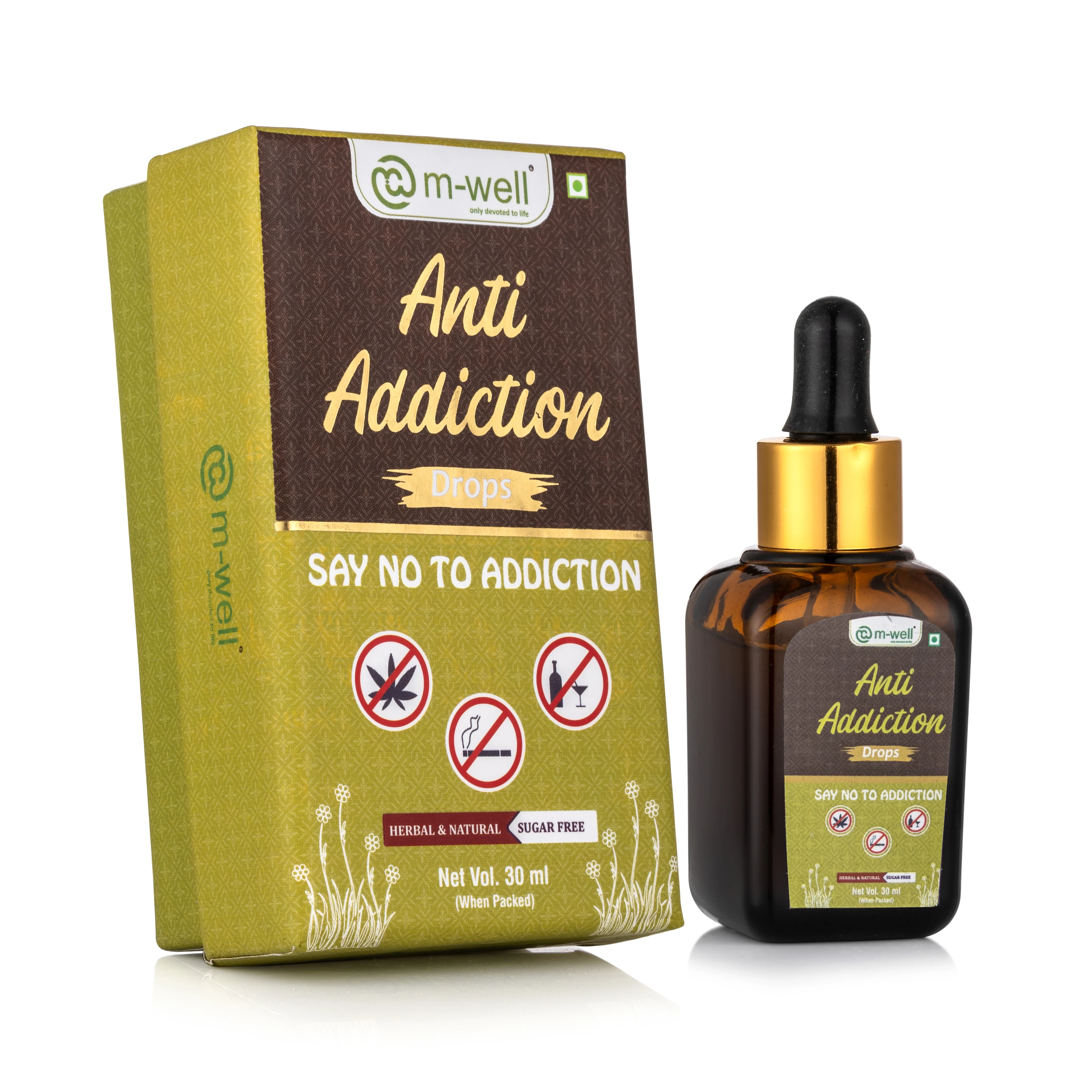 M-Well Anti Addiction Drops – Quit Smoking, Alcohol & Gutkha Naturally