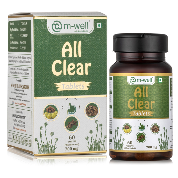 M-Well All Clear Tablets – Ayurvedic Constipation & Digestive Detox Formula
